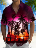 Coconut Tree Men's Pocket Short Sleeve Shirts