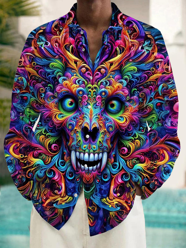 Men's long sleeve pocket shirt front view