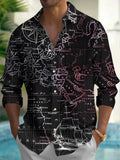 Boat Map Men's Pocket Long Sleeve Shirts