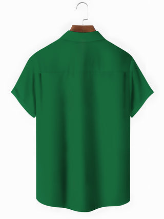 Men's funny Christmas print short sleeve shirt back view