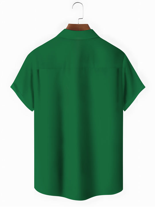 Men's funny Christmas print short sleeve shirt back view