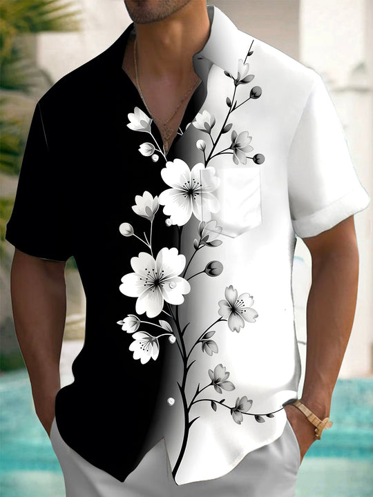 men's floral shirt front view