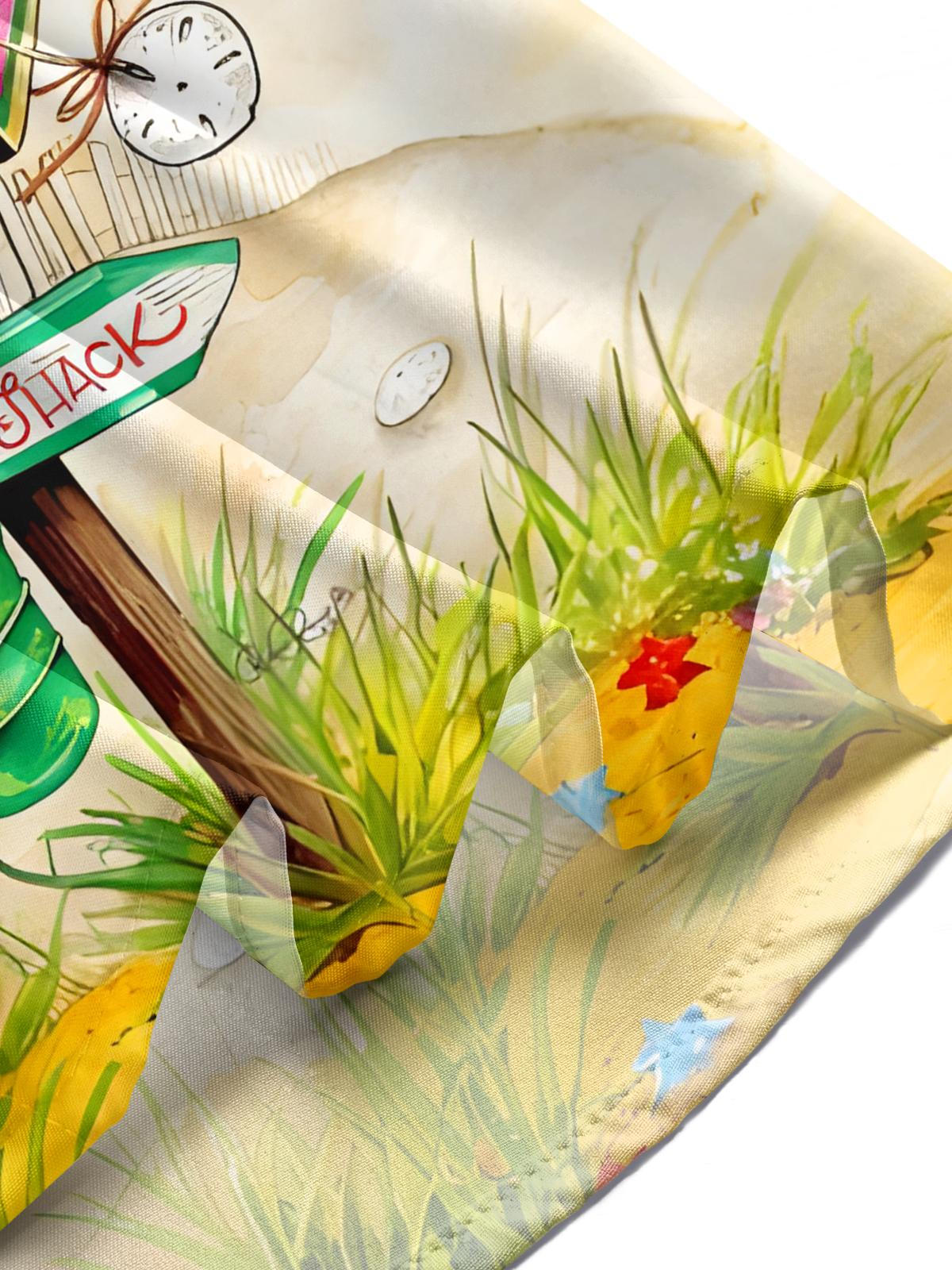 Hawaiian Print Men's Pocket Short Sleeve Shirts