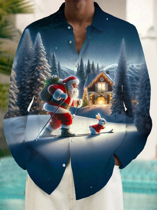 men's Christmas shirt front view holiday party