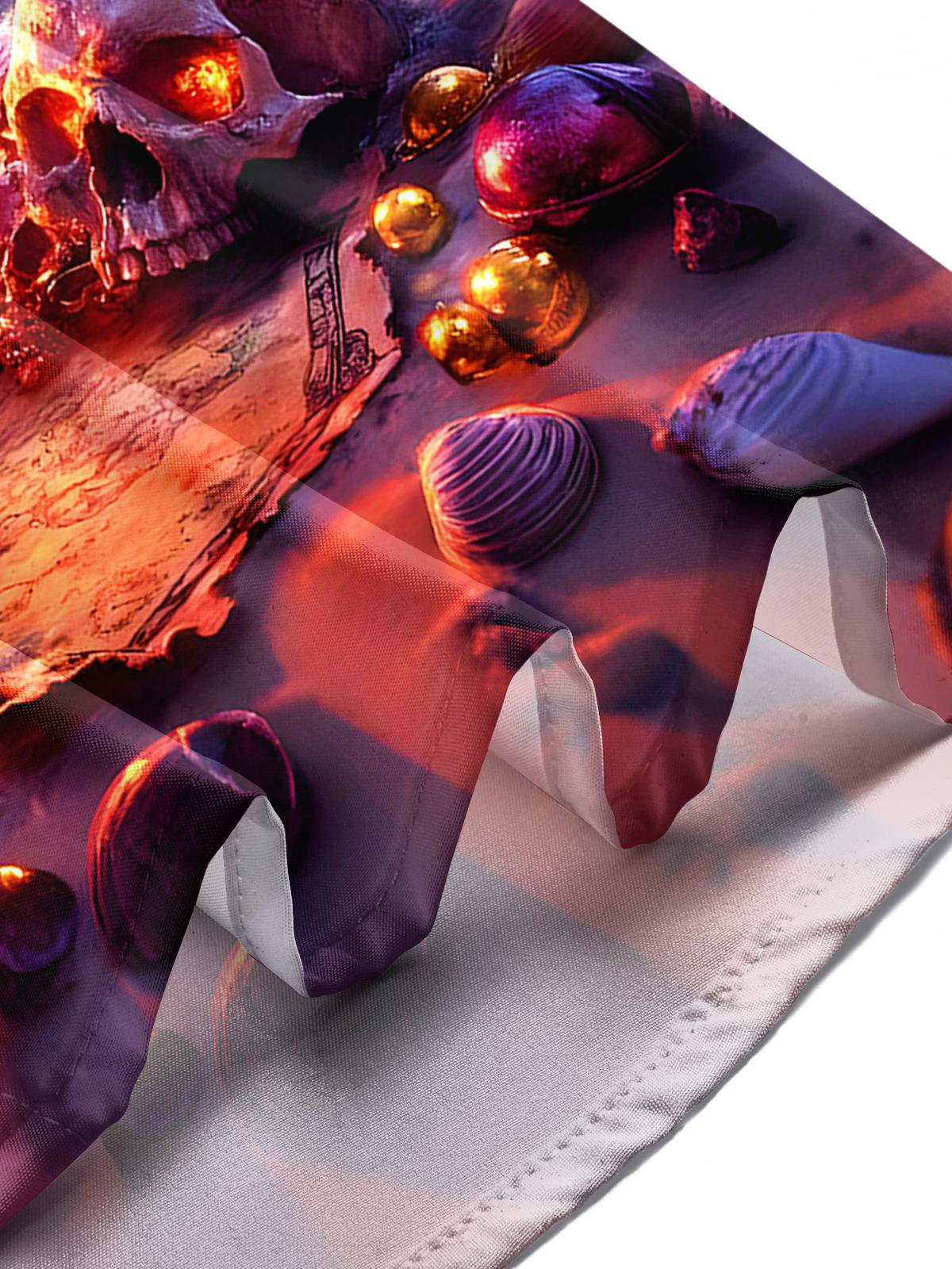 Hawaiian Boat Skull Men's Pocket Short Sleeve Shirts