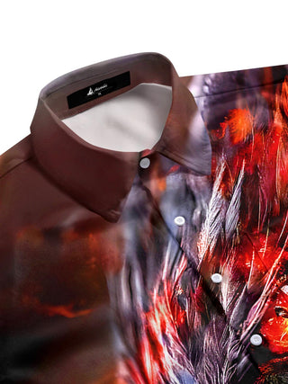 Men's patriotic eagle print short sleeve shirt side view