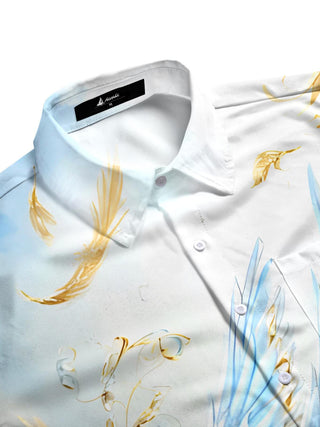 men's printed short sleeve flat lay shirt
