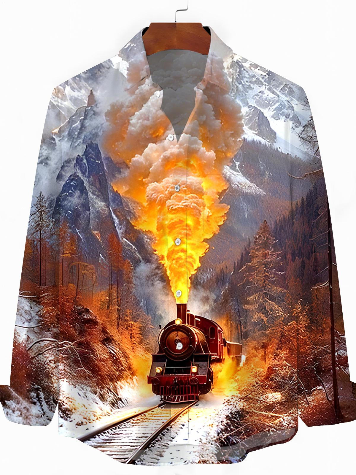 Train Men's Pocket Long Sleeve Shirts