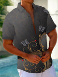 Art Hawaiian Casual Retro Short Sleeve Men's Shirts With Pocket