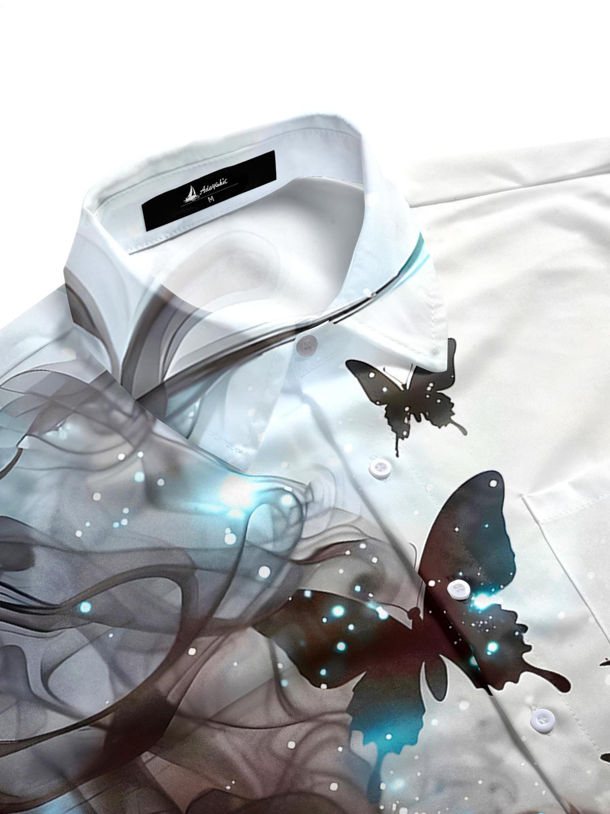 Abstract Butterfly Men's Pocket Short Sleeve Shirts