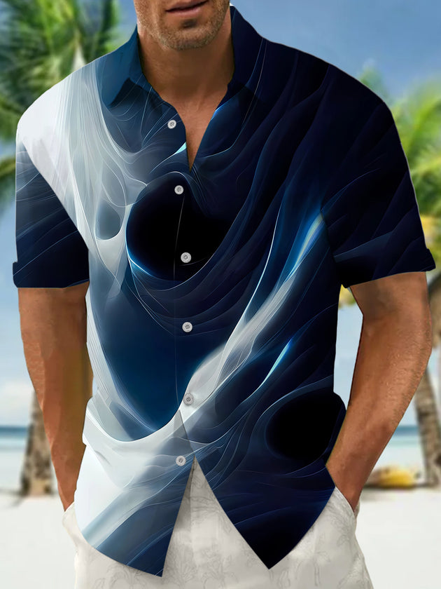 men's abstract print shirt front view