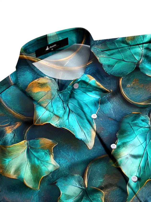 men's printed short sleeve flat lay shirt