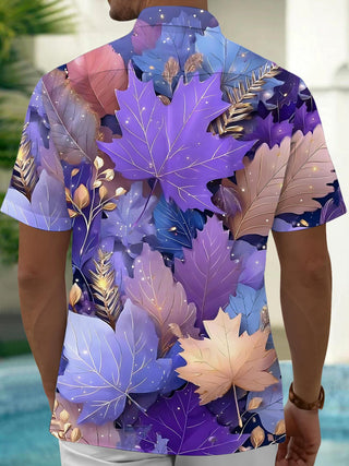 men's travel print shirt back view