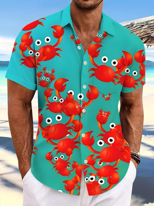 men's Hawaiian shirt front view tropical beach vacation