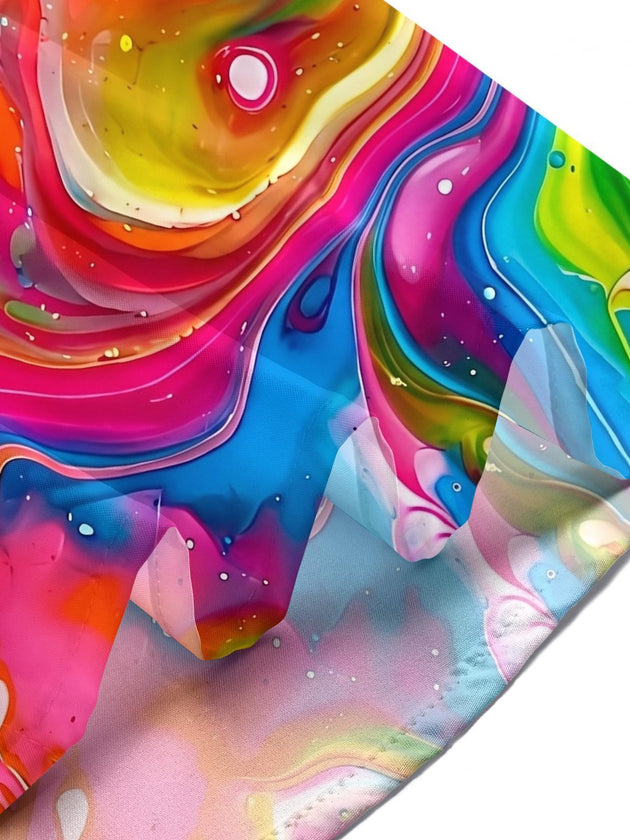 Colorful Abstract Men's Pocket Short Sleeve Shirts