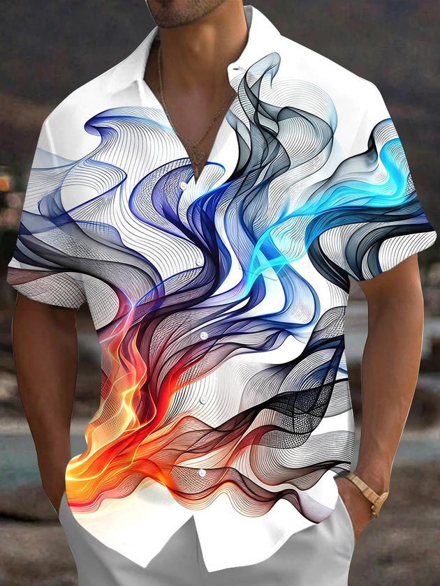 Abstract Men's Pocket Short Sleeve Shirts