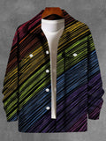 Rainbow Line Long Sleeve Men's Jacket