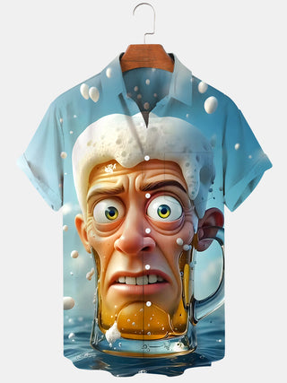 men's Hawaiian shirt front view tropical beach vacation