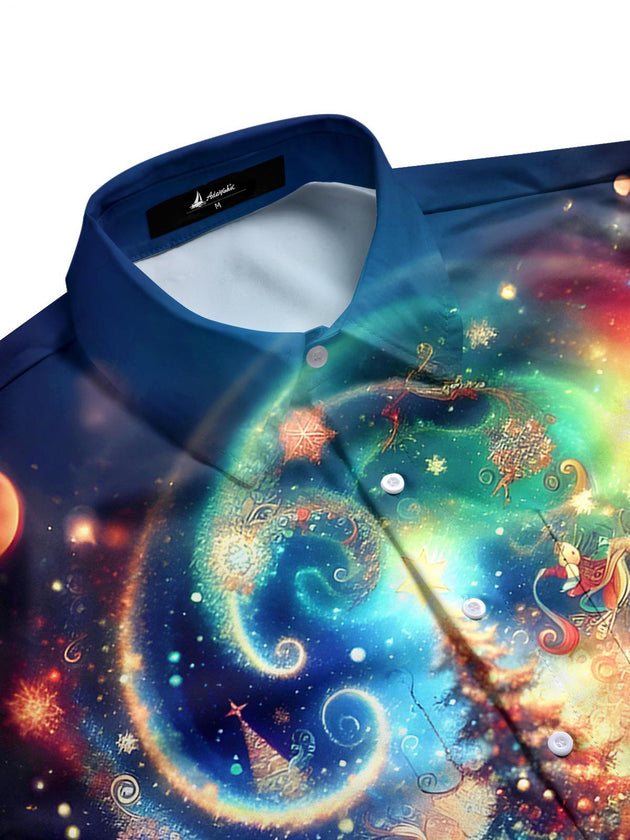 men's festive shirt side view