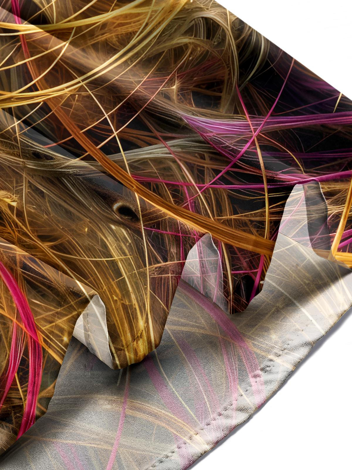 Abstract Line Print Men's Pocket Short Sleeve Shirts