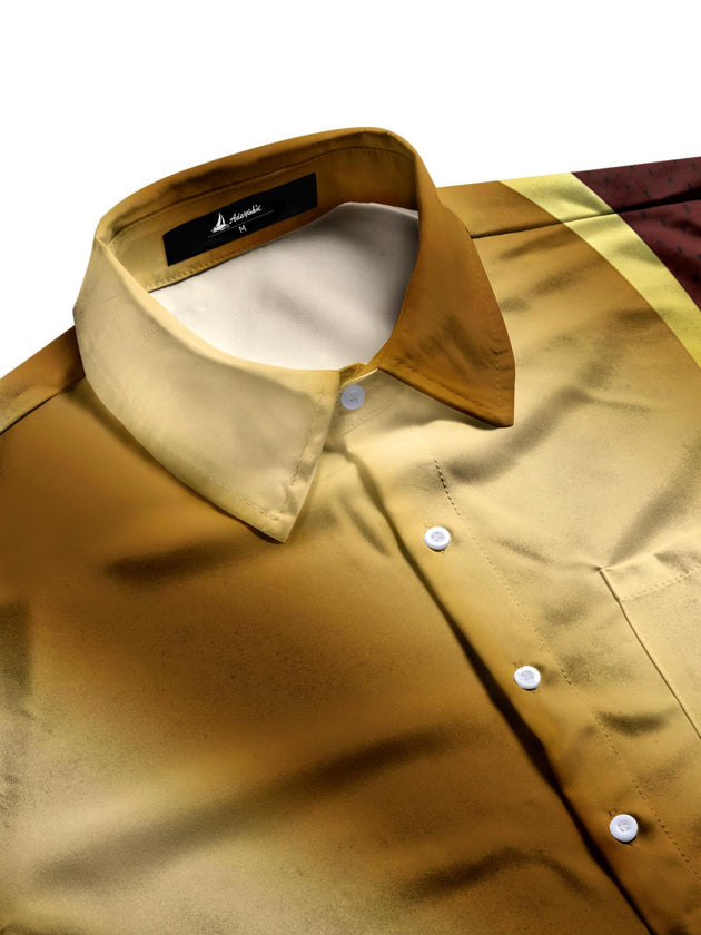 men's geometric print short sleeve flat lay shirt