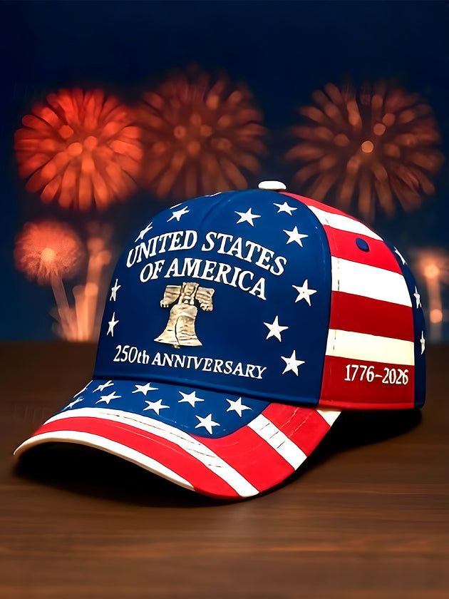 men's baseball print shirt front view Independence Day