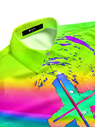 men's tie-dye shirt side view