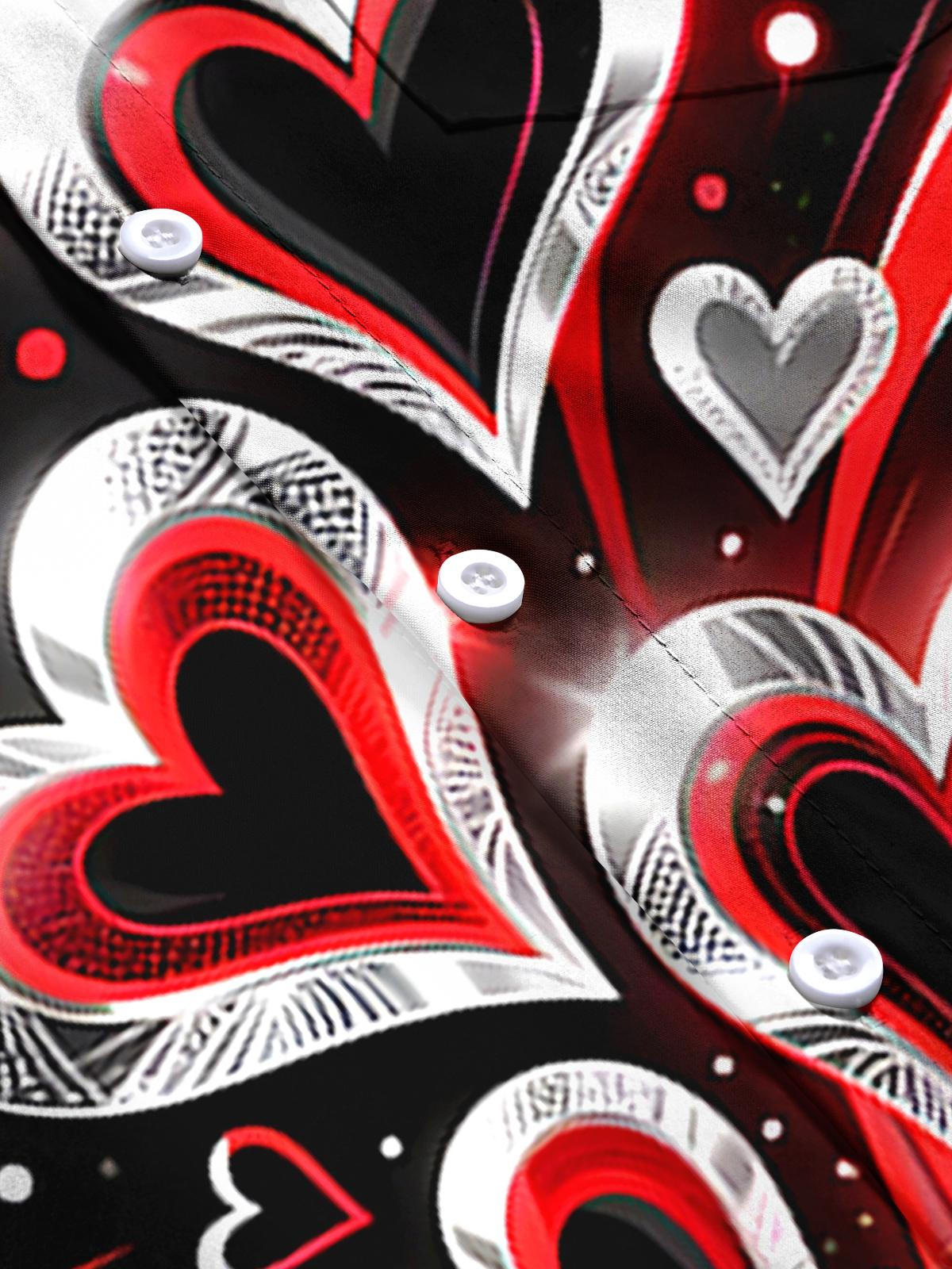 Heart Men's Pocket Short Sleeve Shirts