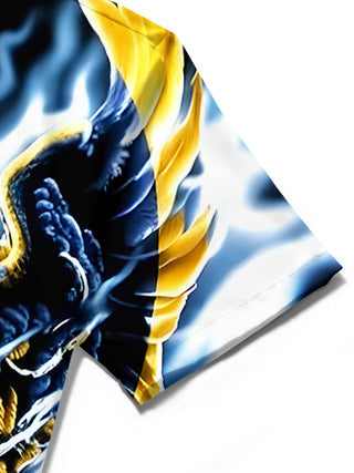 men's eagle print shirt close-up short sleeve