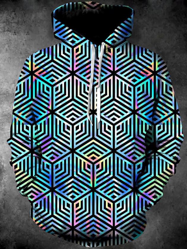 men's long sleeve pullover hoodie graphic sweatshirt front view