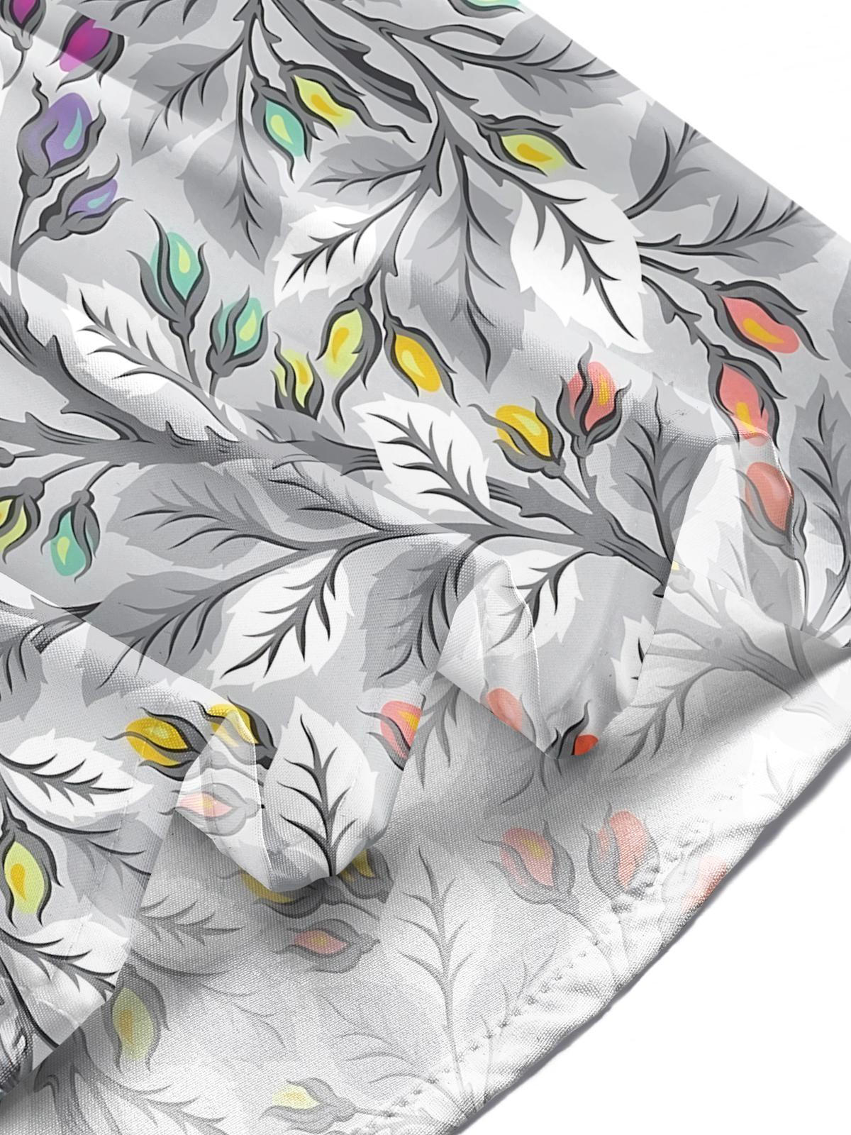 Plant Print Men's Pocket Short Sleeve Shirts