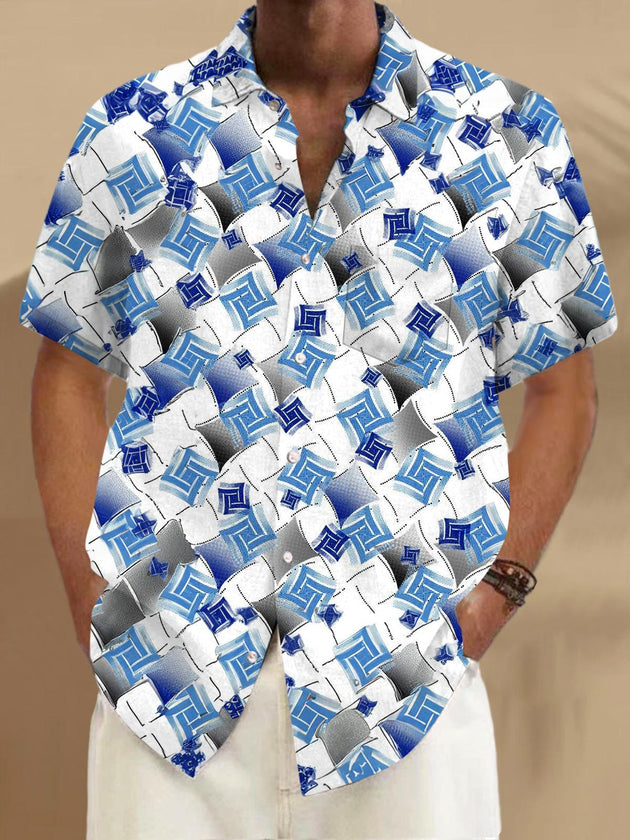 men's patterned sweater shirt front view