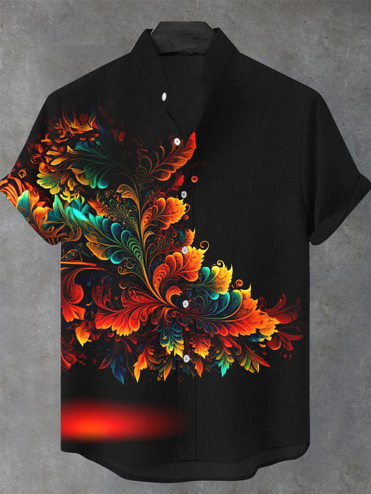 men's floral shirt front view