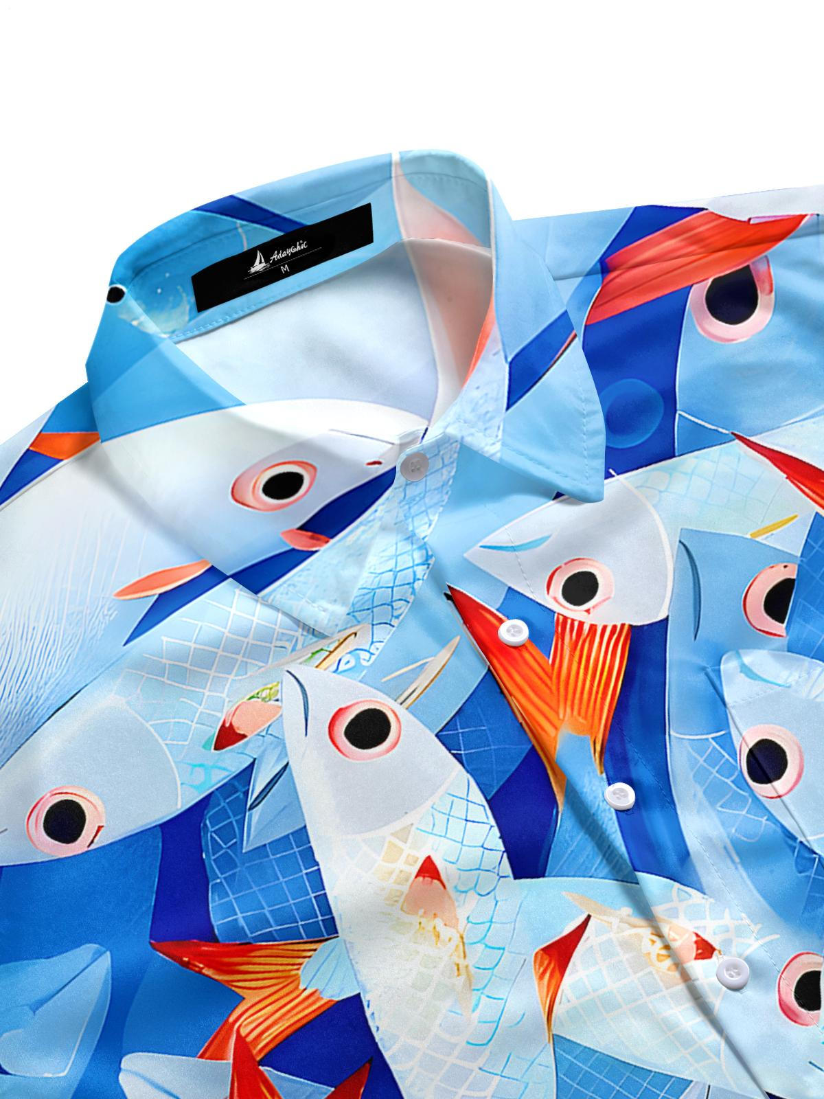 Hawaiian Fish Men's Pocket Short Sleeve Shirts