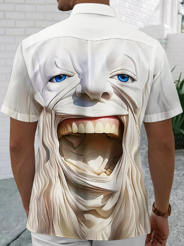 men's artistic design shirt back view