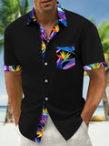 Hawaiian Floral Men's Pocket Short Sleeve Shirts
