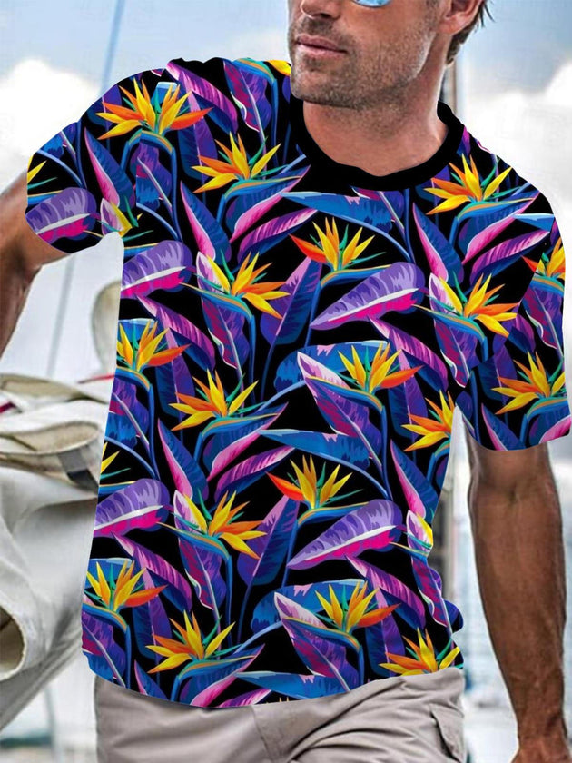 men's Hawaiian shirt front view tropical beach vacation