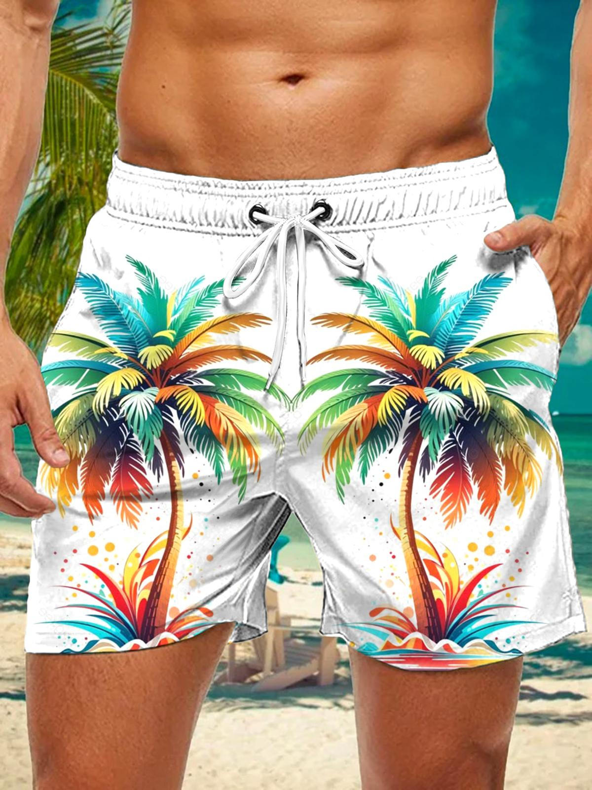 Coconut Tree Print Men's Print Pocket Shorts