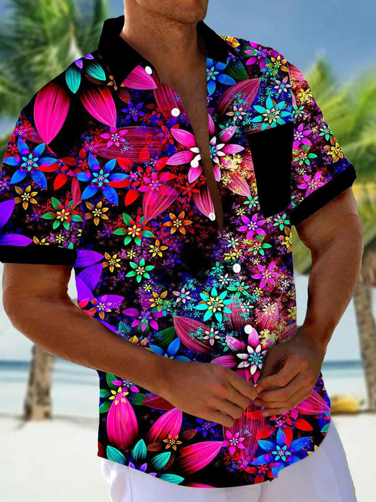 men's floral shirt front view