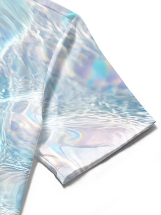 men's printed shirt close-up short sleeve