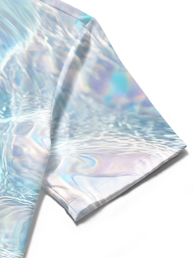 men's printed shirt close-up short sleeve