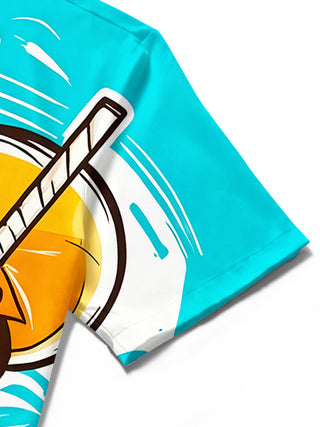 men's Hawaiian shirt close-up short sleeve
