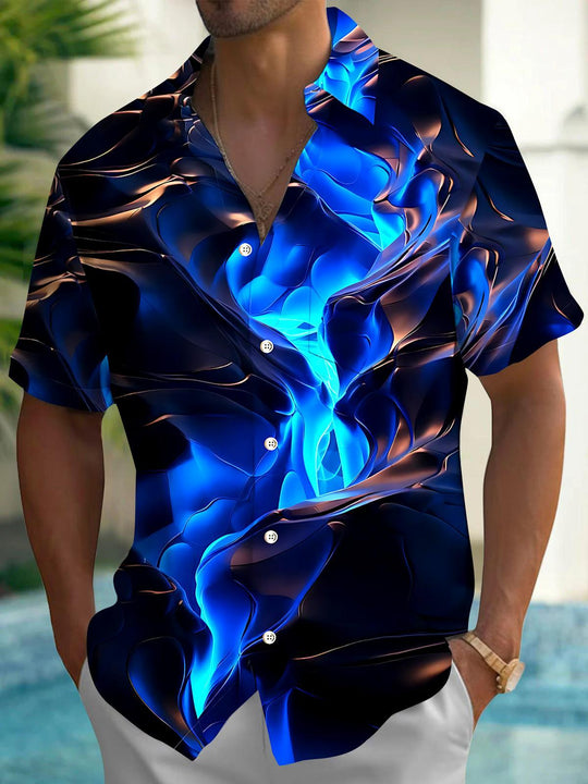 Abstract Men's Pocket Short Sleeve Shirts