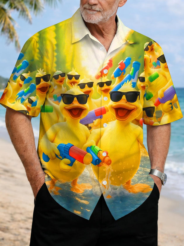 men's Hawaiian shirt front view tropical beach vacation