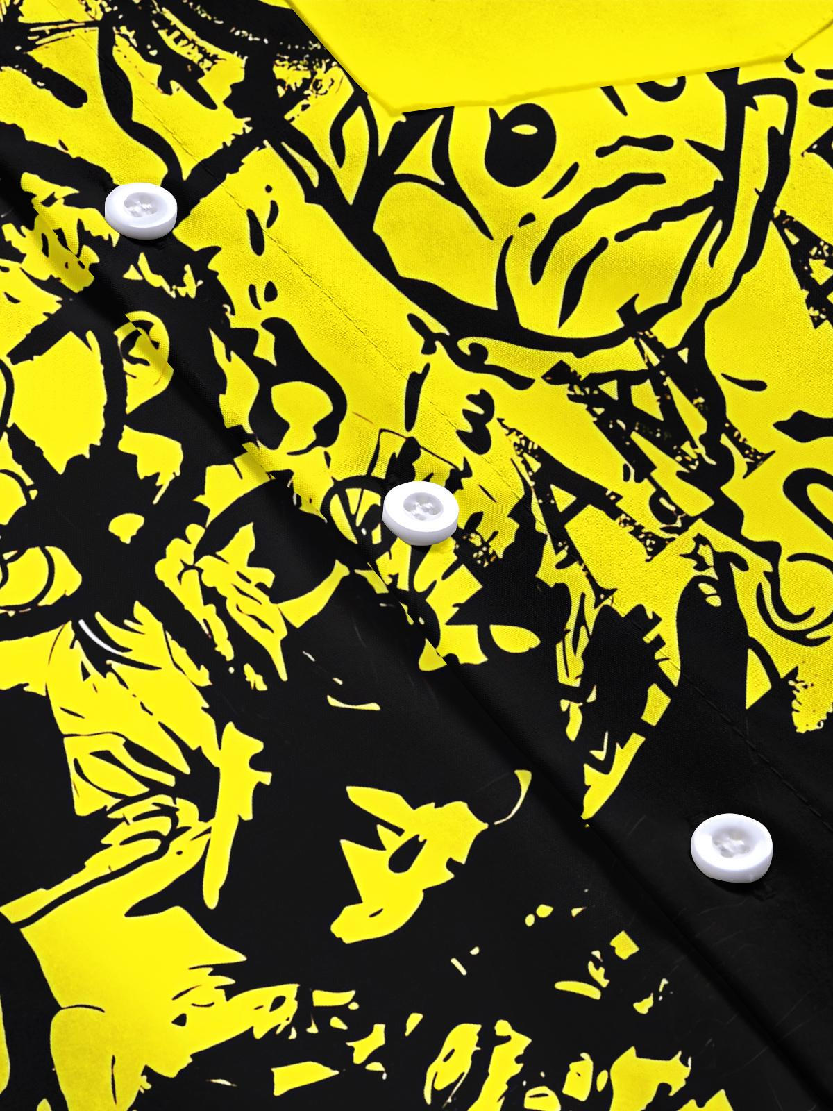 Abstract Print Men's Pocket Short Sleeve Shirts