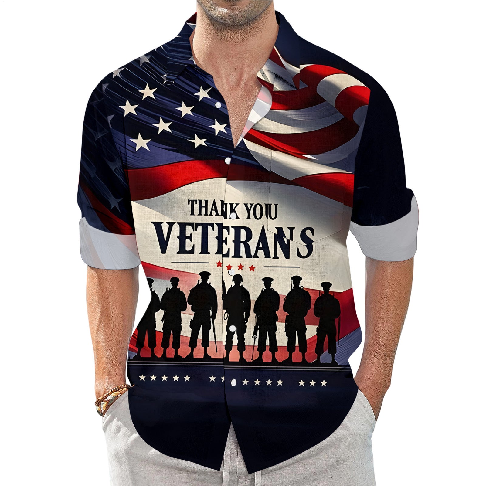 men's button up shirt Independence Day view 16