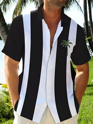 men's printed shirt back view