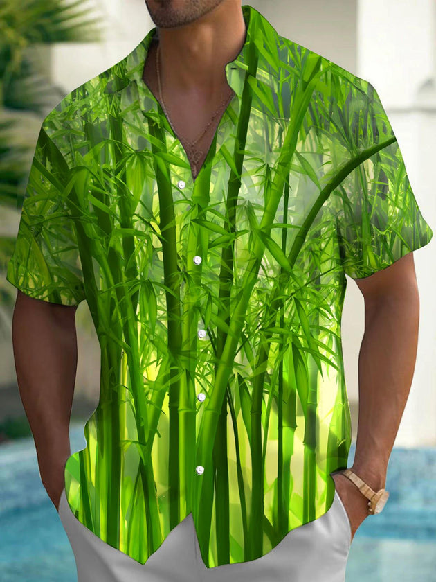 men's Hawaiian shirt front view tropical beach vacation