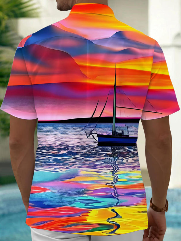 men's aloha shirt back view