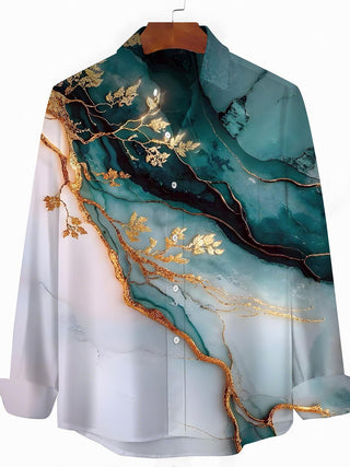 men's abstract print shirt front view